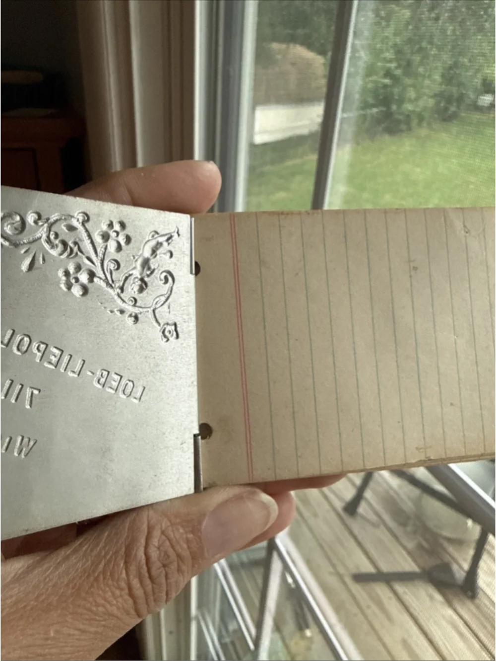 1909 Notebook/Pocket Holder Pat. April 25,1899 Engraved C.M Marks